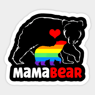 Mama Bear Proud Mom Rainbow Flag Lgbt Pride Mothers Day Sticker